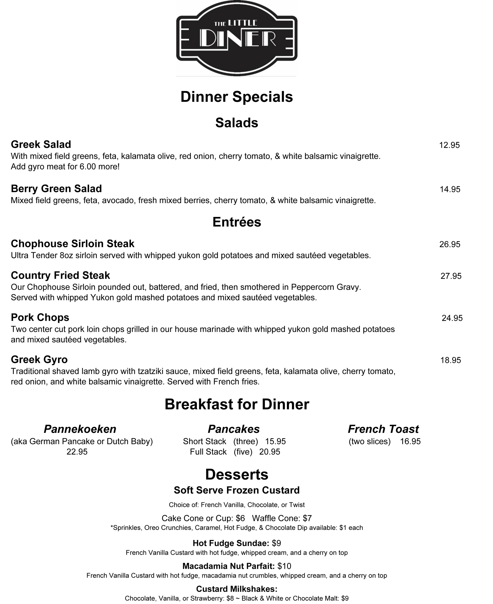 Dinner Specials